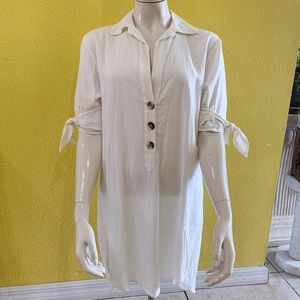 Zara collared linen tunic size XS
